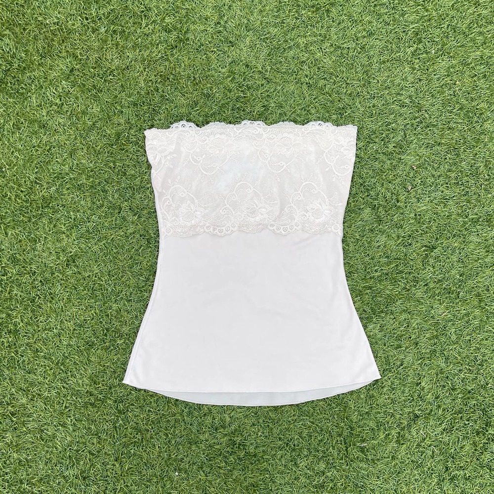 Spanx strapless tube top cream lace Large